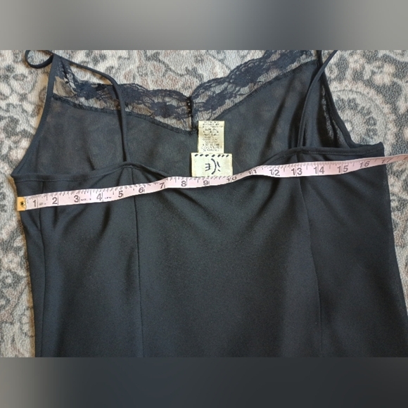 Vintage Y2K Ice Slip Dress Size 10 Lace Black Sheer Whimsigoth Feminine - Picture 11 of 11